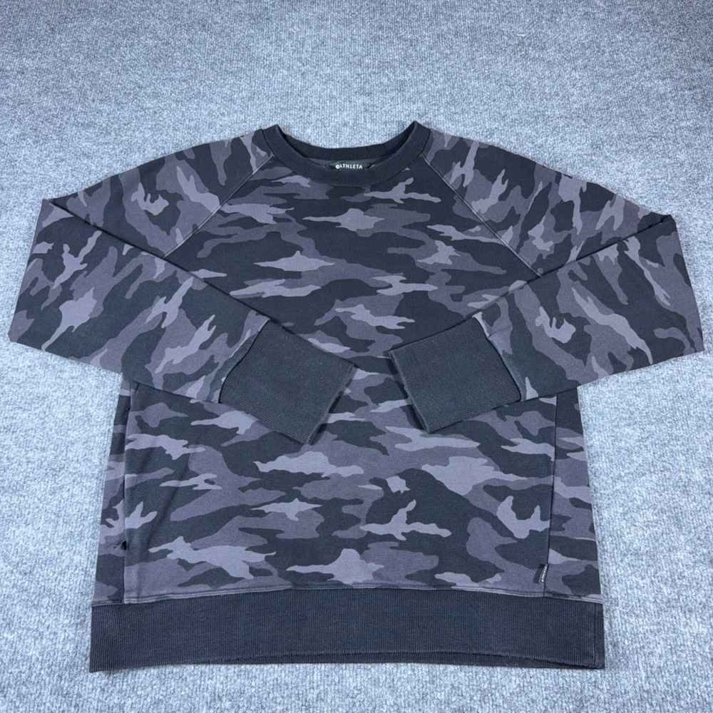 ATHLETA‎ Triumph Black Camo Printed Crewneck Sweatshirt Medium